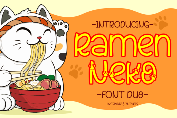 Ramen Neko Font: Whimsical Typography for Editorial Design